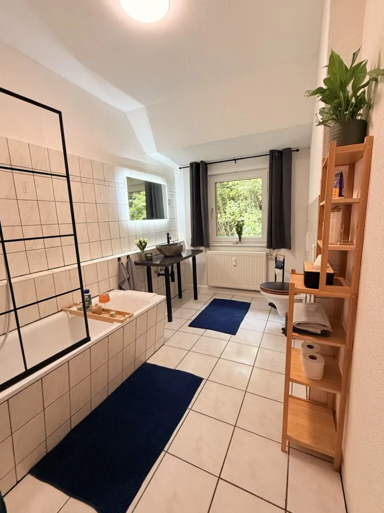 Badezimmer - Familienferienwohnung Felsenliebe, Hertigswalde