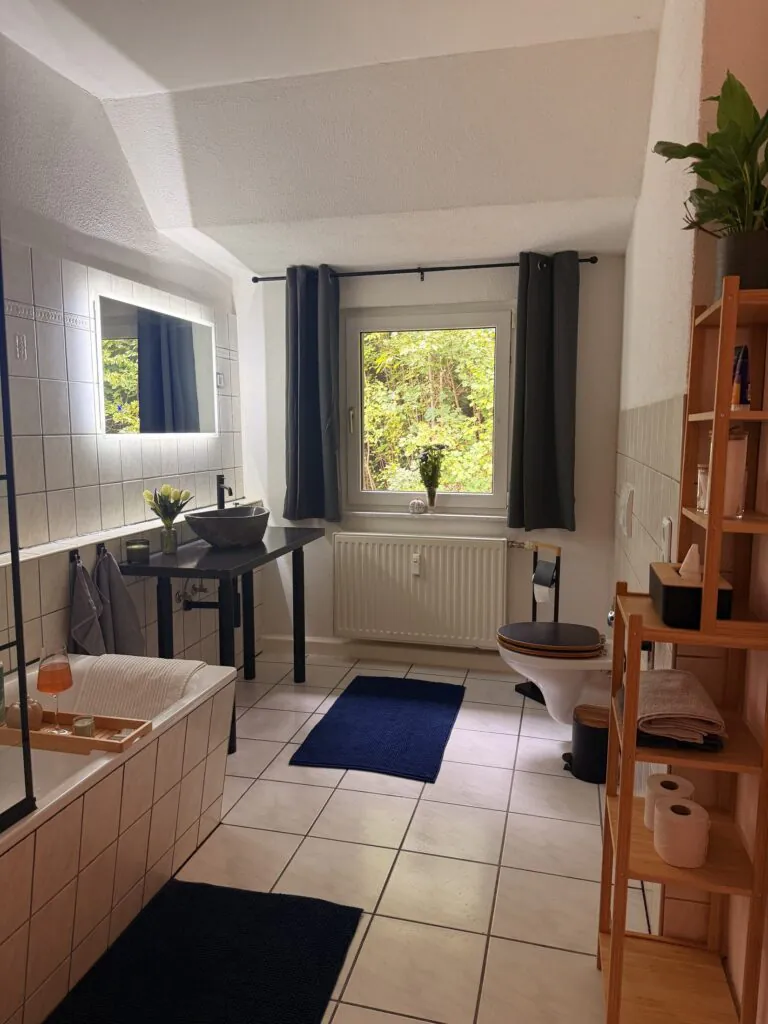 Badezimmer - Familienferienwohnung Felsenliebe, Hertigswalde